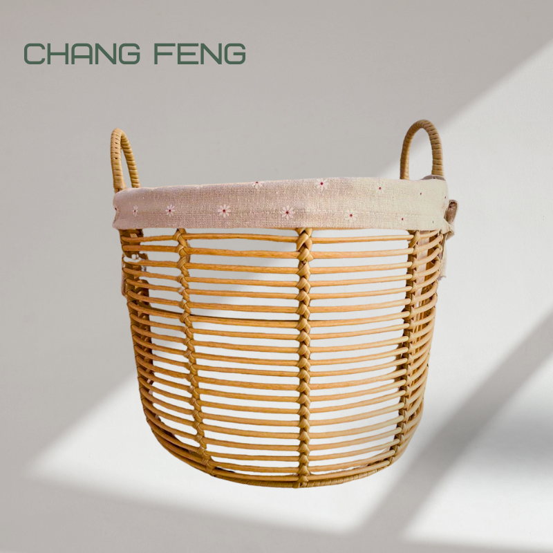 Pastoral grass weaving storage baskets, high-value hand-held uncovered storage baskets, dirty clothes storage baskets.changfeng