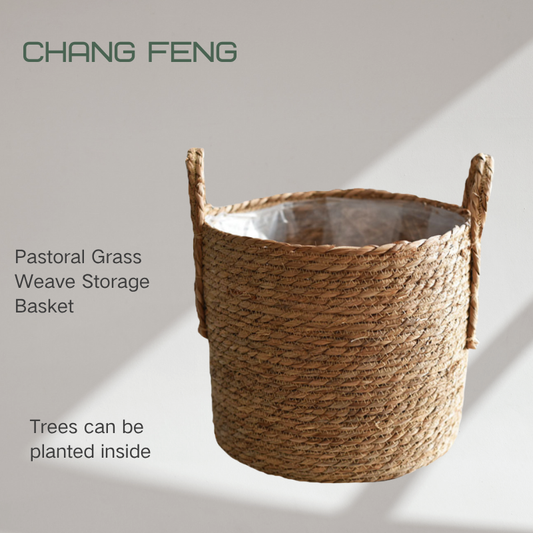 Nordic Rattan Planter Set - Eco-Friendly Woven Basket for Plants/Storage changfeng